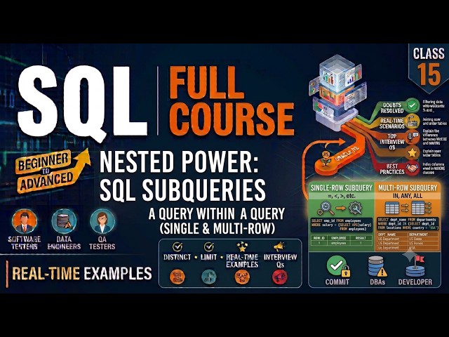 Class 15: SQL Subqueries - Part 1 | SQL Full Course