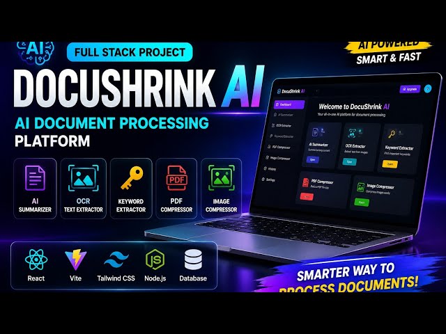DocuShrink AI | Full Stack AI Document Processing System | React, Backend & OCR | Project Demo