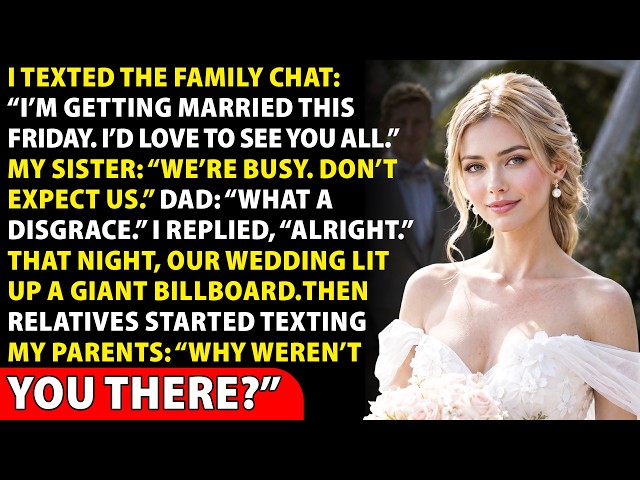 I Texted the Family Chat: “I’m Getting Married Friday”—They Dismissed Me, Then Saw the Billboard