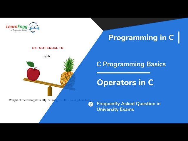 Operators in C | Programming in C | C Language Tutorial