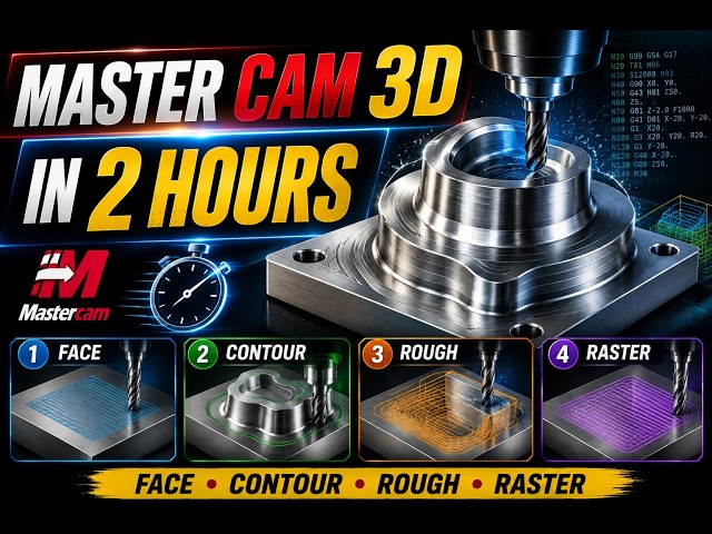 🚀 MASTERcam 3D MILL FOR BEGINNERS — COMPLETED IN 2 HOURS
