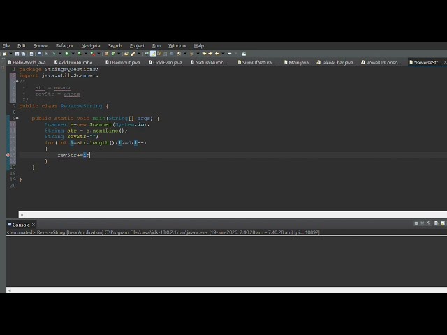 How to reverse a string👩‍💻//Easy Java program for beginners 🔥