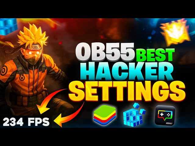 OB55 Best Sensi 🔥 Settings For Free Fire PC FPS Boost Settings Low End PC | BlueStacks 5 | MSI 5