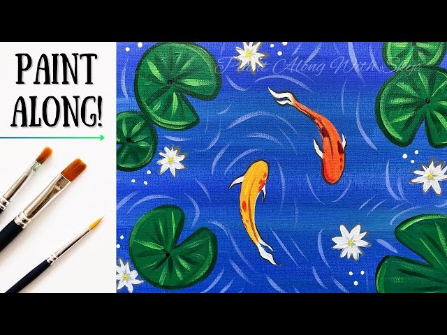 EP249 - 'Koi Pond' easy acrylic painting tutorial for beginners step-by-step
