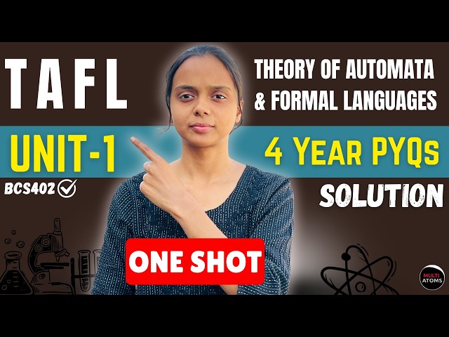 TAFL | 4 Year PYQs Series | UNIT-1 |Basic Concepts and Automata Theory I AKTU Exam | Tafl One Shot