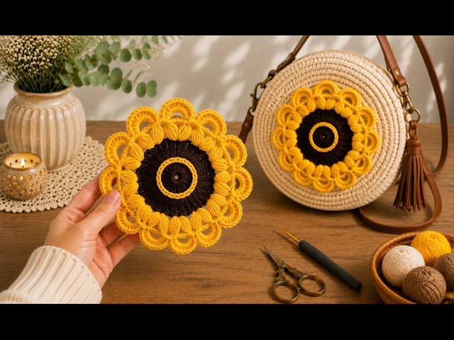 Easy Crochet Flower Motif 🌻 | Perfect for Bags & Accessories #crochet