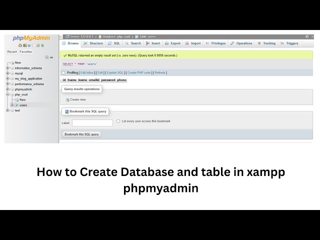 PHP CRUD-2:-How to Create Database and table in xampp phpmyadmin in hindi for begineers