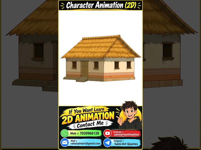 Village House Illustration in Adobe Illustrator 🏠 | Vector Art Timelapse #shorts
