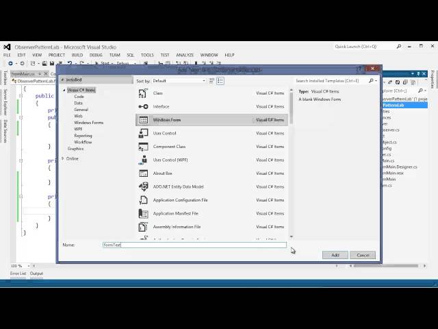 Observer Design Pattern C#