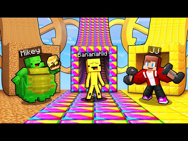 JJ and Mikey: STRANGE GYM TUNNEL BATTLE in Minecraft...