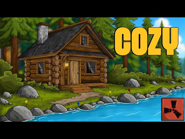 I Built a Cozy Solo Pond Cabin in Official Rust...