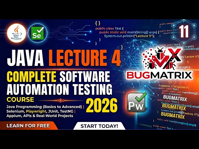 Java | Lecture 4| Complete Placement Course |Software Automation Testing series | Hindi