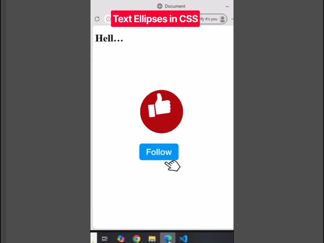 CSS Text Ellipses | CSS Tricks #shorts #css #ellipses #cssanimation #csstricks #coding #ytshorts