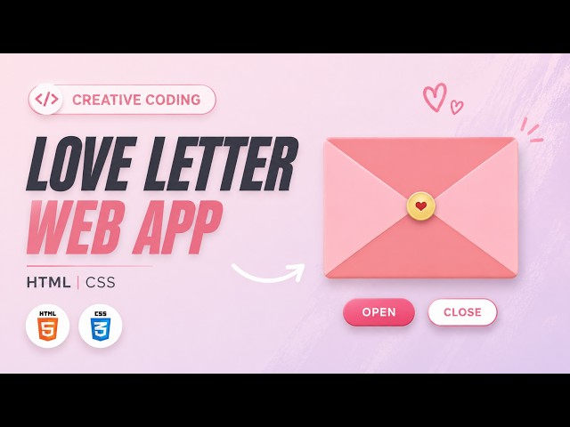 Creative Coding - How to Make an Interactive Love Letter with HTML & CSS 💌✨ | Speed Coding