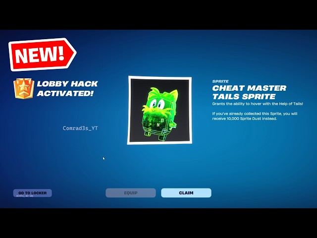 Fortnite Sprites Lobby Hack codes - How to get Cheat Master Sonic, Tails, Adventure & 8 Bit Sprites