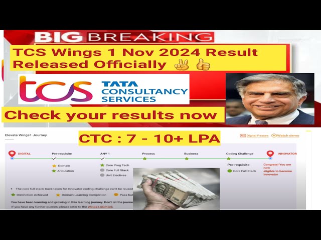TCS Wings 1 results out and Package update from ninja to digital cadre #new #itjobs #tcs #india