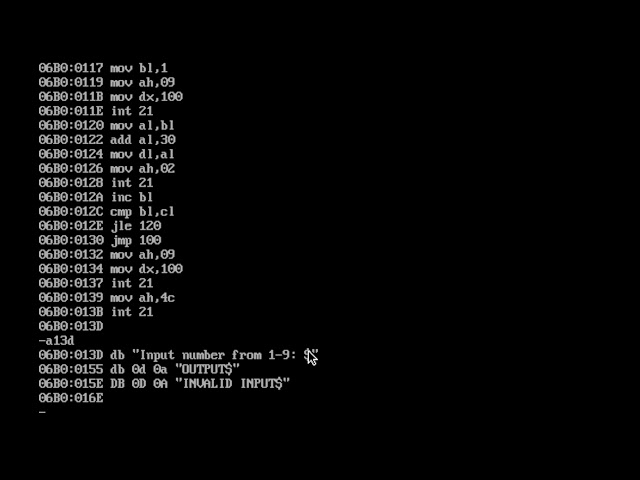 PTASK7G.COM TUTORIAL ASSEMBLY LANGUAGE DOSBOX 8086 W/ SAVE