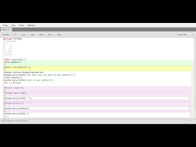 Blue Java : pattern program part 1