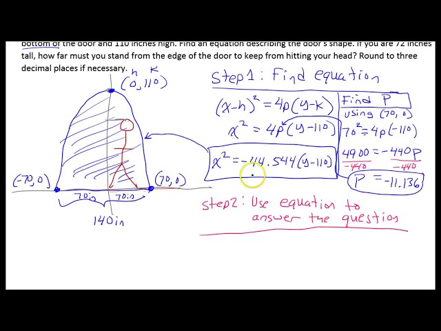 Test A (12 to 13) Solving Word Problems Using Conic Sections