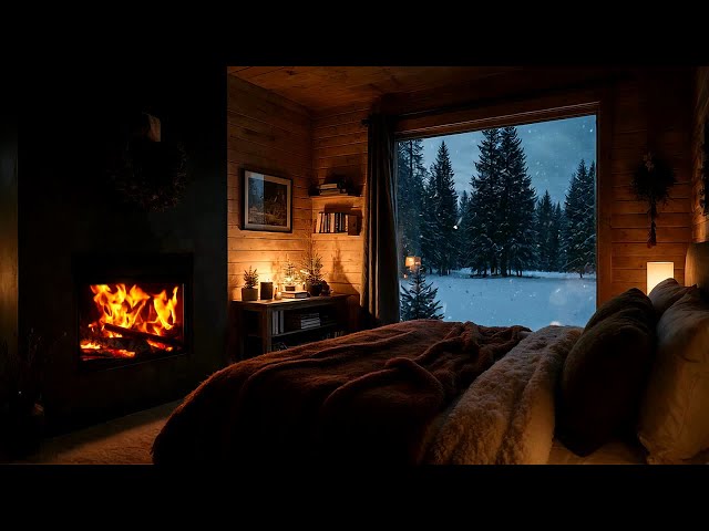 Warm Fireplace Ambience for Winter - Smooth Jazz Music for Peaceful Moments 01