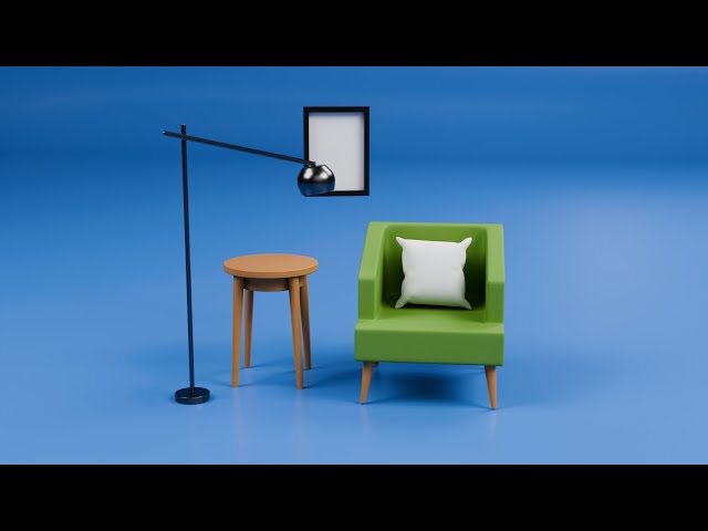 Easy Low poly lounge set in Blender