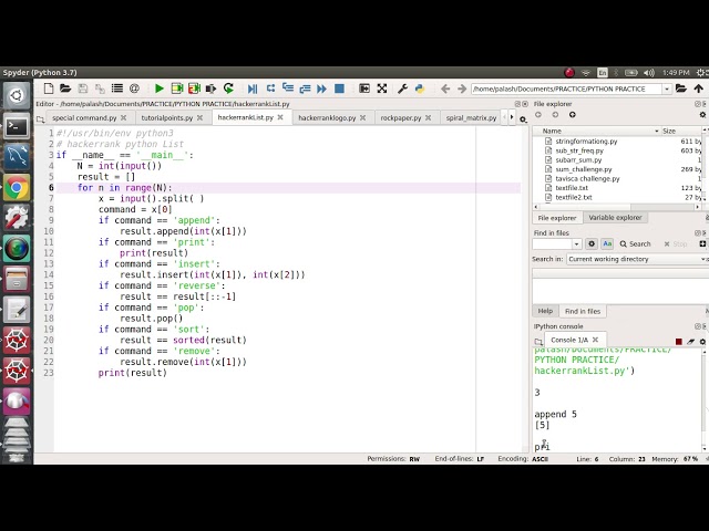 23. HackerRank list (Interview coding question) in python