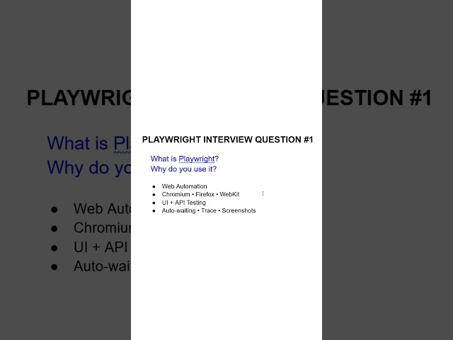 Interview Question: What is Playwright?
