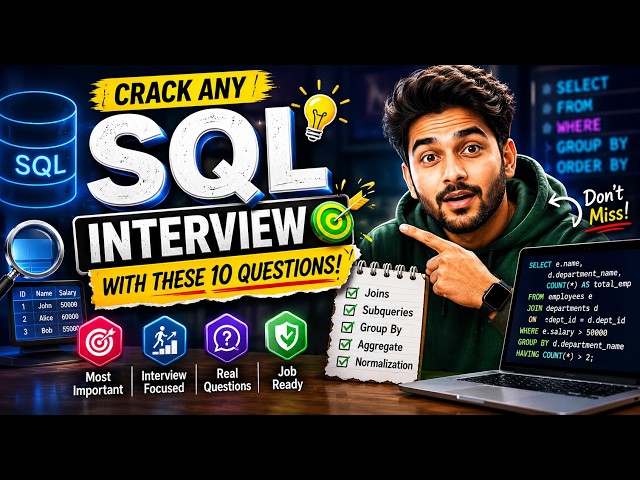 10 SQL Interview Questions You Must Know in 2026