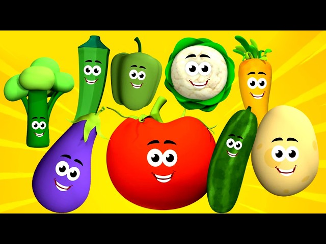 Ten Little Vegetables | Learn Numbers 1–10 | Nursery Rhymes & Baby Songs - LIVE