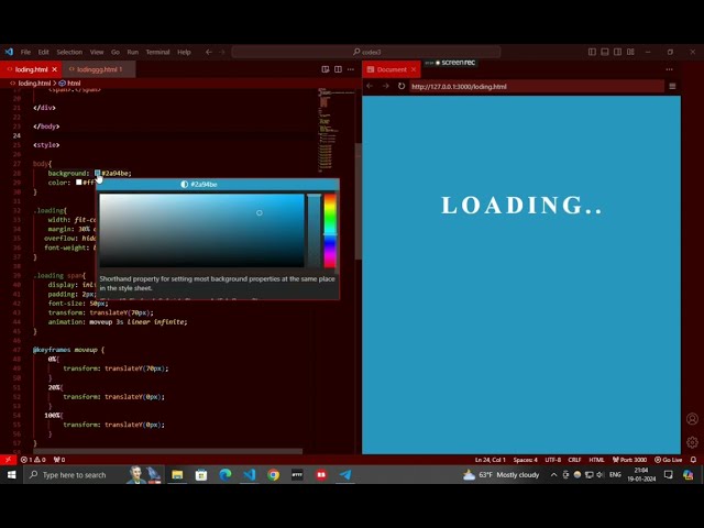 How to make a loading animation in CSS.