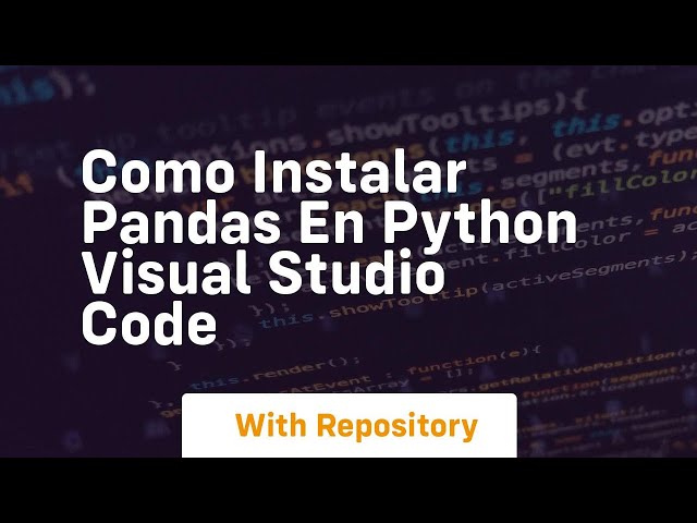 Como instalar pandas en python visual studio code