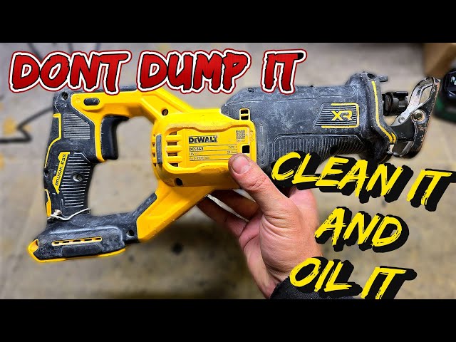 If your Dewalt recipricating saw won't release or hold a blade, clean and oil it to save it.