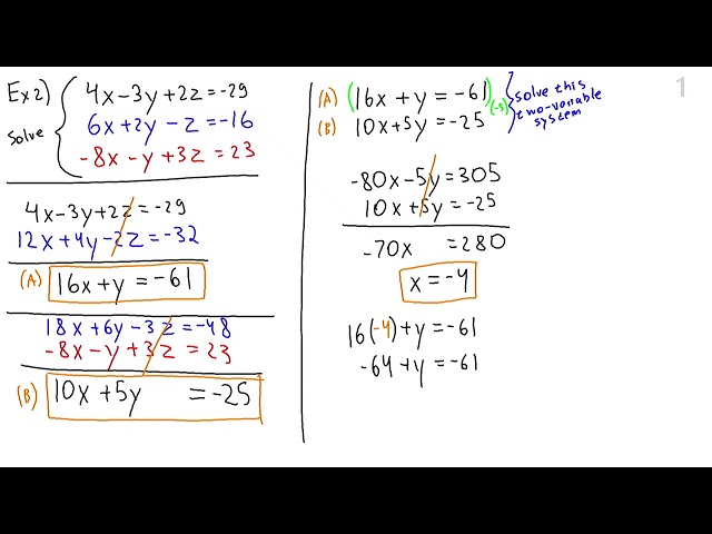 Math10150 Lesson 5 -  Systems of linear equations in three variables