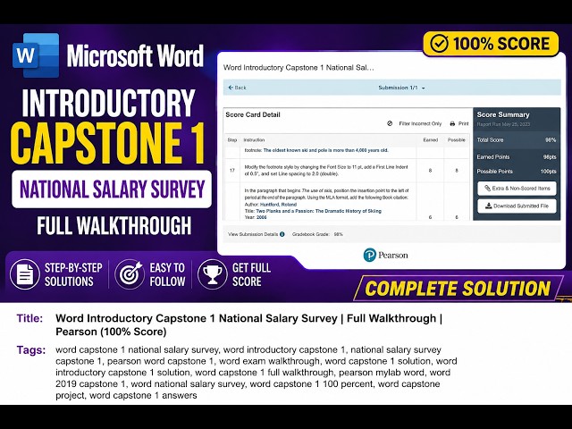 Word Introductory Capstone 1 | National Salary Survey | Complete Walkthrough