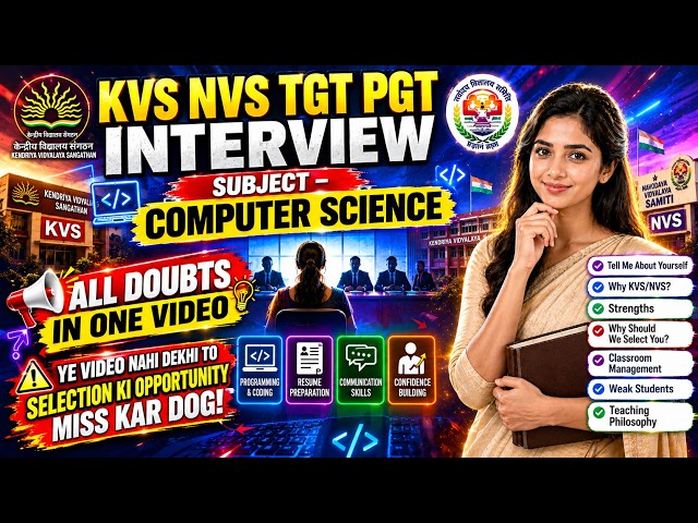 KVS NVS TGT PGT Interview Computer Science 🔥| Don't Miss This Video😱 #kvsnvs2026 #cspathway