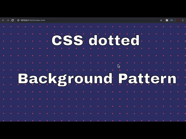 Amazing dotted CSS Background [HTML and CSS TUTORIAL] for beginners