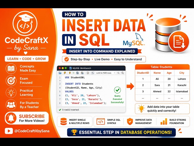 How to Insert Data in MySQL | INSERT INTO Statement Explained | SQL Tutorial for Beginners