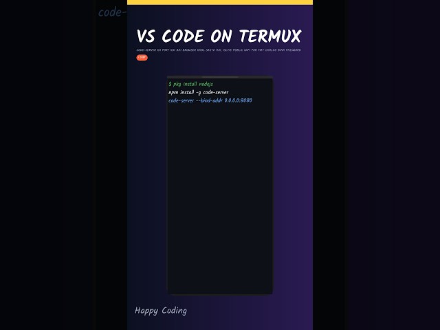 VS Code on Termux | Code Server Setup - Part 1/3 (Hindi)
