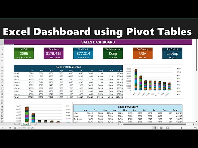 Build a Professional Excel Dashboard with PivotTables