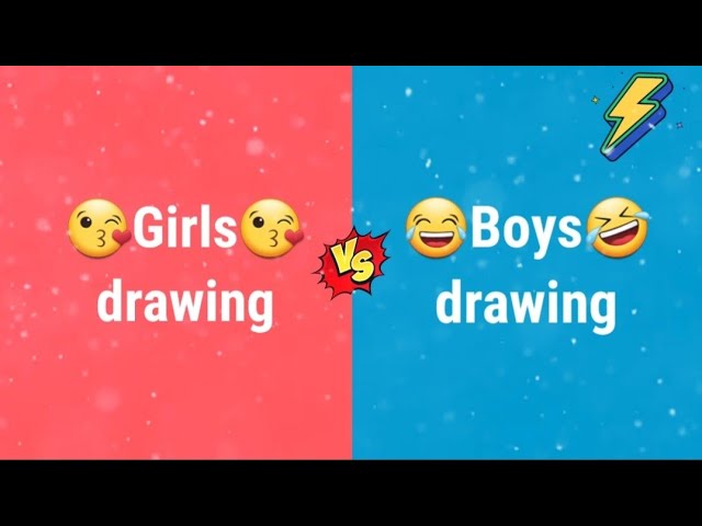 Girls vs Boys 😎 | Girls drawing vs Boys drawing