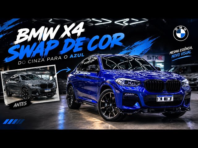 BMW X4 SWAP DE COR DE CINZA PARA AZUL!!! Resultado vai te surpreender 🤯🤩