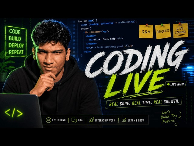 🔴 Live Coding Session | Startup Work, Learning & Q&A