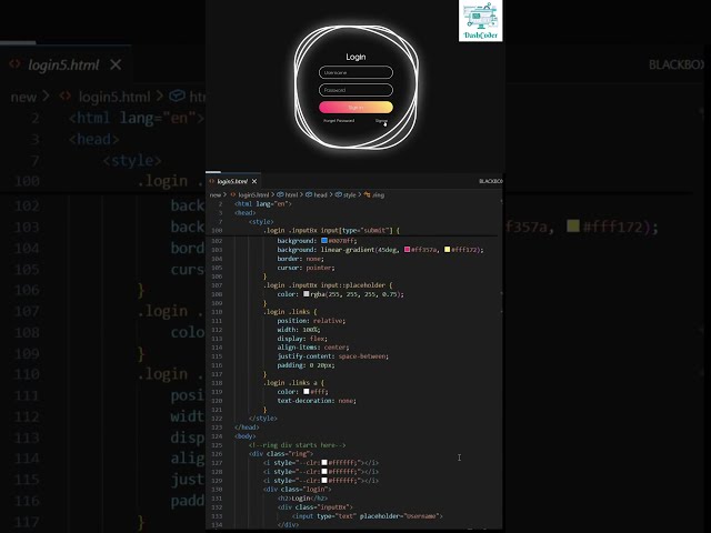 Animated Login Form 🔐 | Pure CSS UI Design (No JavaScript) #coding #frontenddevelopment #htmlcss