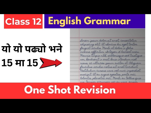 🔴Grammar One Shot - Class 12 English