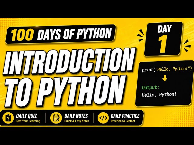 100 Days of Python | Day 1 | Python Setup & Your First Program | PY2AI