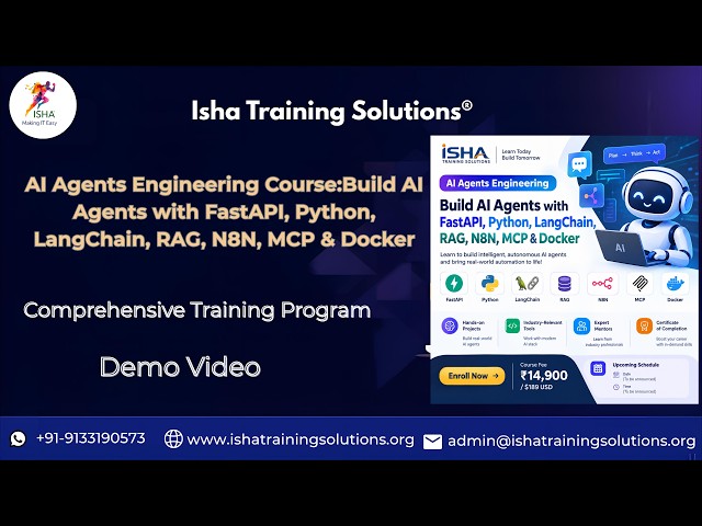 AI  Agents Engineering Demo On 17th September 2026.Demo  +91-9133190573 to enroll.
