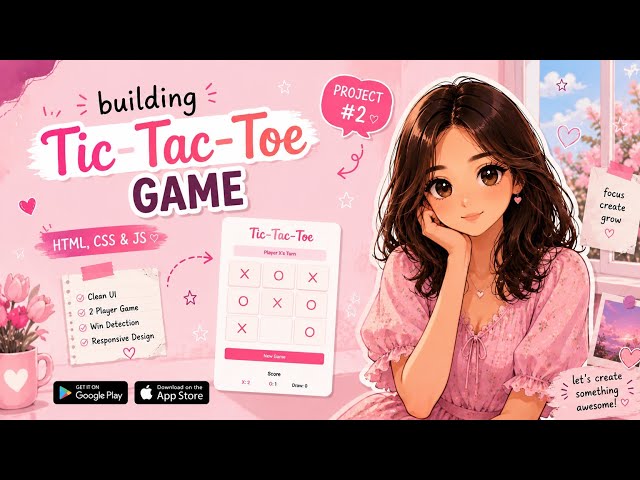 Building Tic Tac Toe game using HTML CSS JavaScript #coding #webdevlopmemt 
