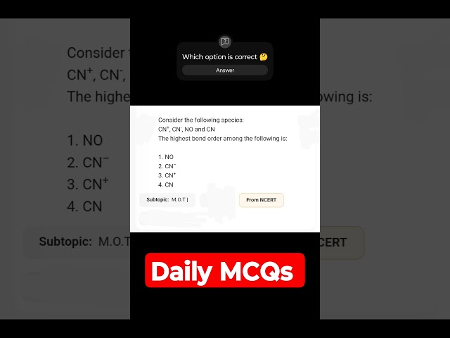 Daily MCQs #ncert #neet #jee #chemistry #inorganicchemistry