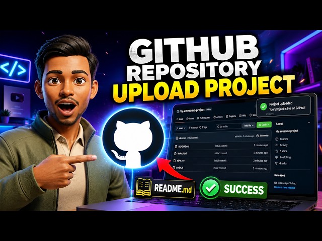🔥 How to Create a GitHub Repository and Upload a Project | Complete GitHub Tutorial for Beginners