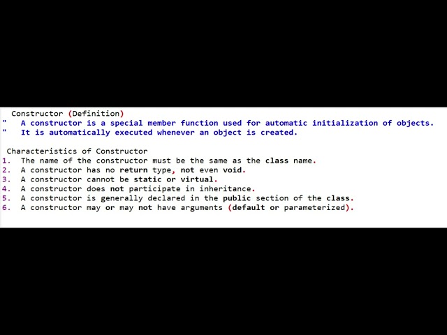 Constructor in C++